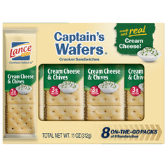 Lance Cream Cheese &amp; Chives on Captain’s Wafer Crackers 6 pack NABS Snack