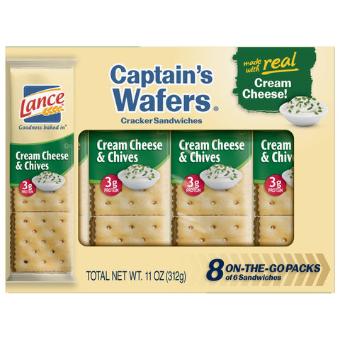 Lance Cream Cheese & Chives on Captain’s Wafer Crackers 6 pack NABS Snack