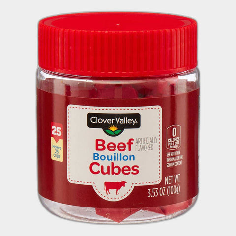 2 Jars Clover Valley Beef Bouillon Cubes, 3.25 oz