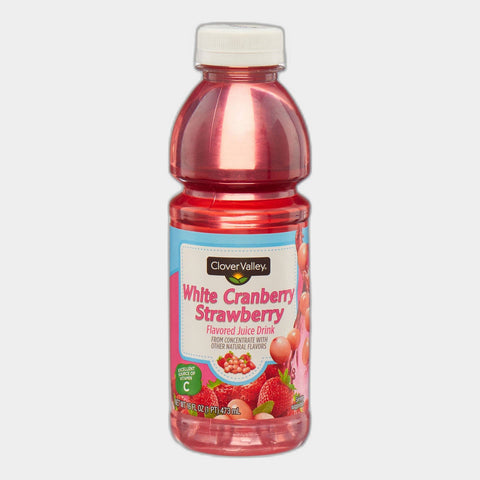 Clover Valley White Cranberry Strawberry Flavored Juice Drink Bottle, 16 fl oz
