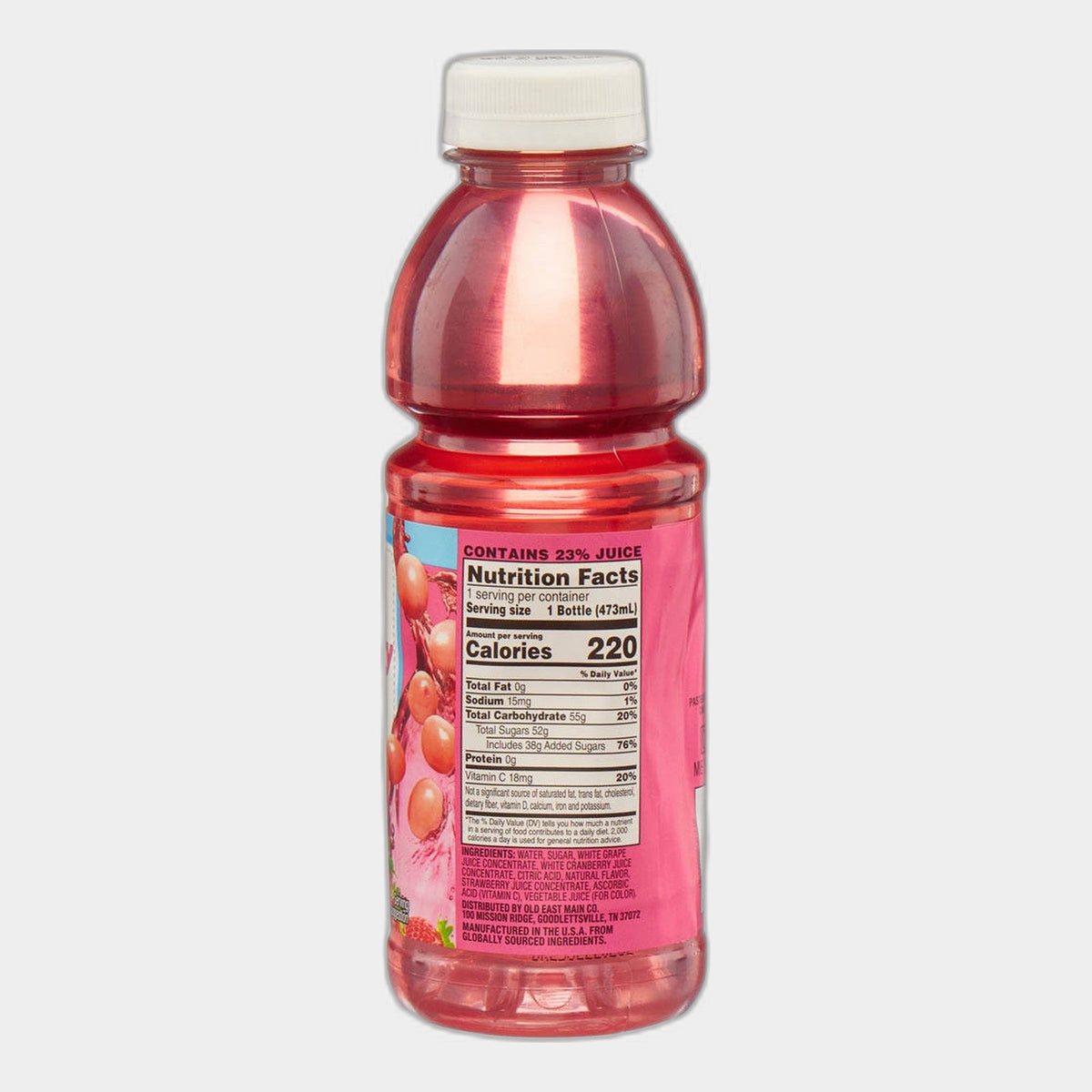 Clover Valley White Cranberry Strawberry Flavored Juice Drink Bottle, 16 fl oz
