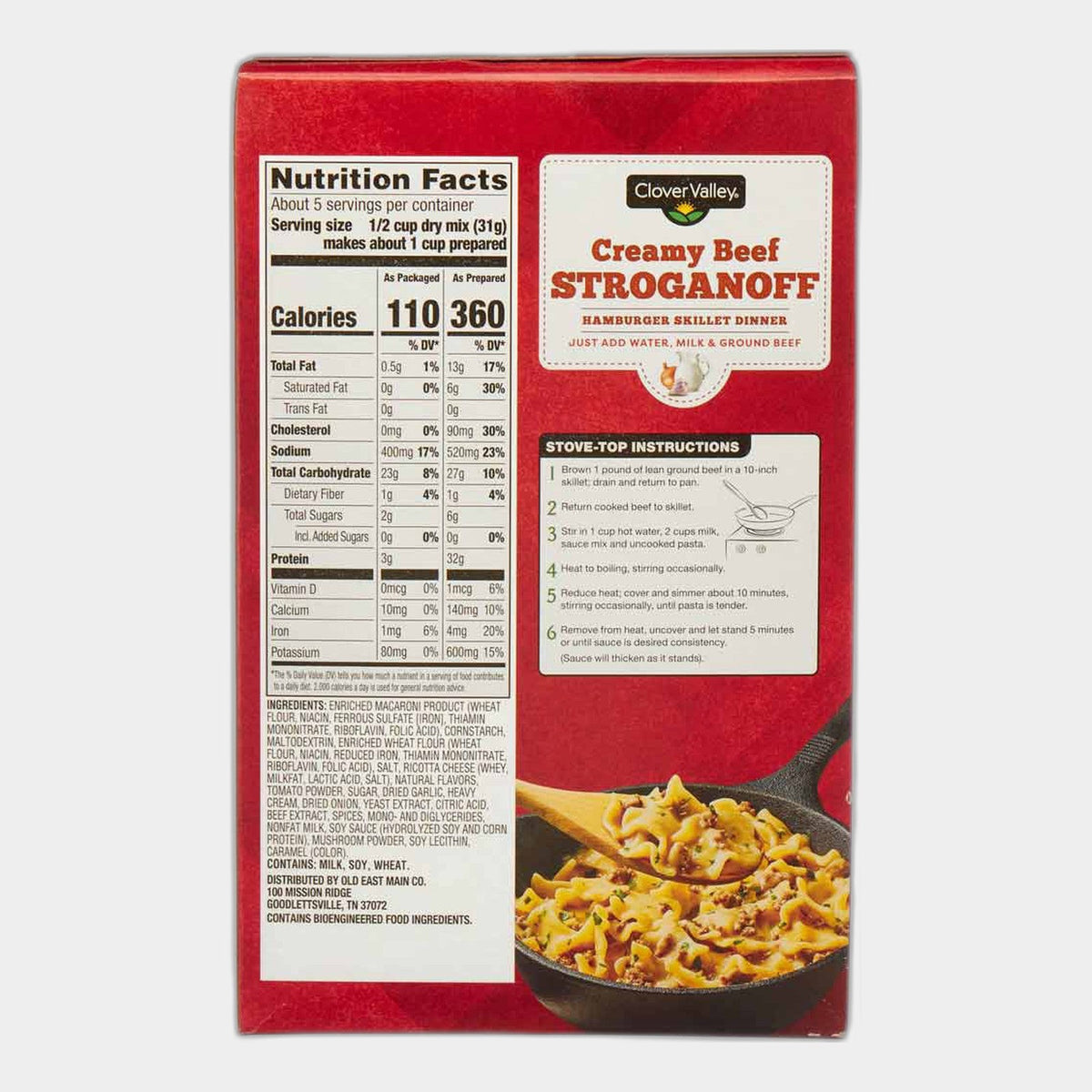 4 Boxes Clover Valley Creamy Beef Stroganoff Skillet Dinner, 5.6 oz