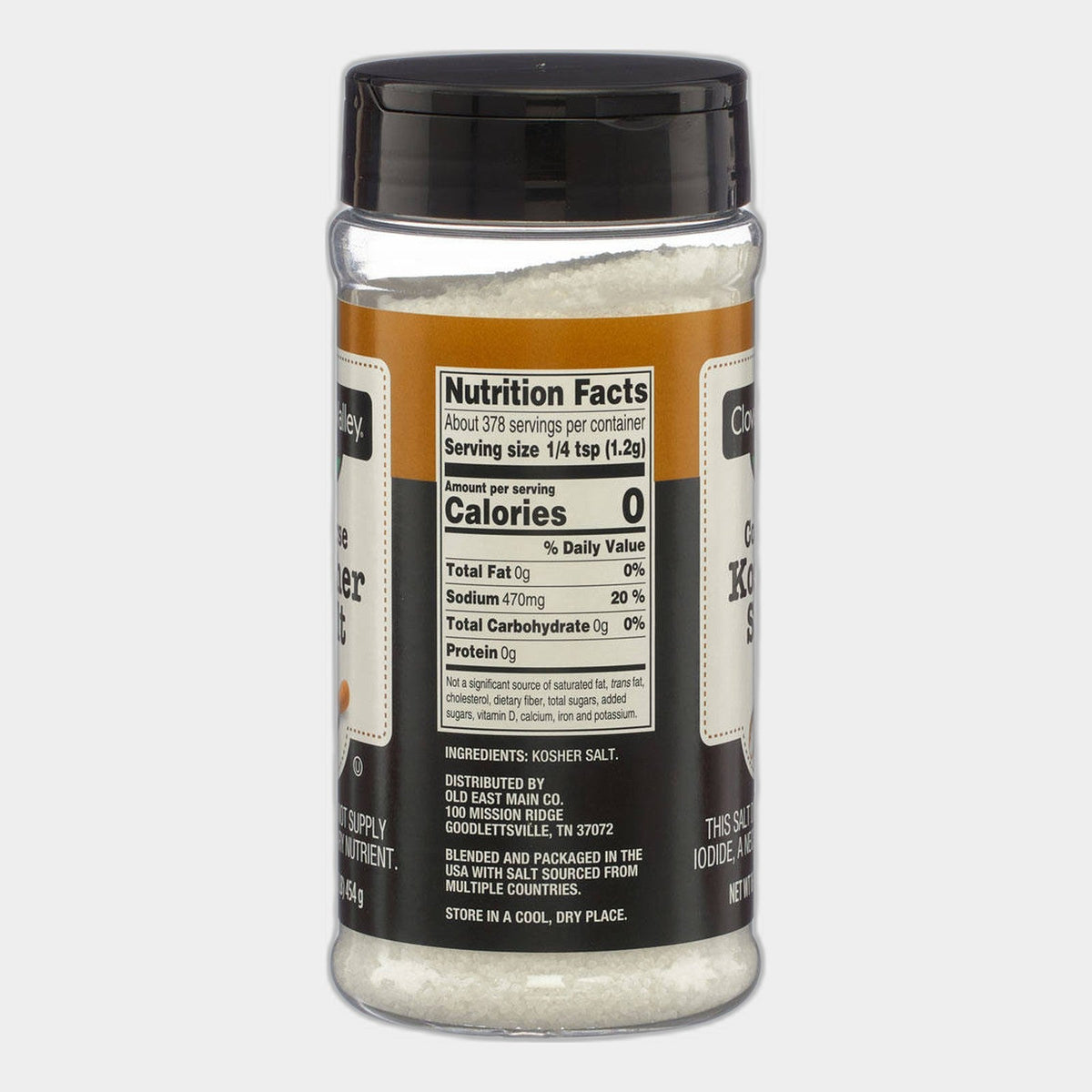 2 Containers Clover Valley Coarse Kosher Salt, 16 oz