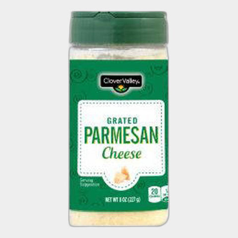 2 Containers Clover Valley Grated Parmesan Cheese, 8 oz