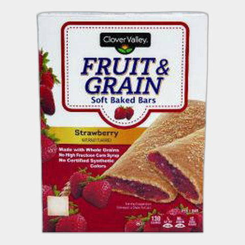 Clover Valley Fruit & Grain Soft Baked Bars, Strawberry, 8 ct