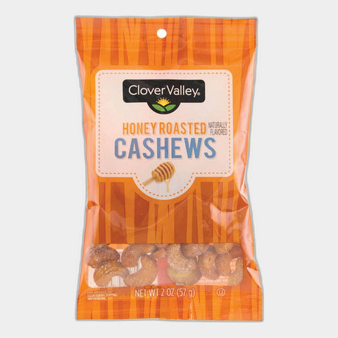 Clover Valley Honey Roasted Cashews, 2 oz