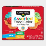 2 Packs Clover Valley Assorted Food Color and Egg Dye, 0.375 fl oz Vials, 4 pk