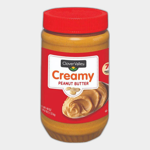 2 Jars Clover Valley Creamy Peanut Butter, 40 oz