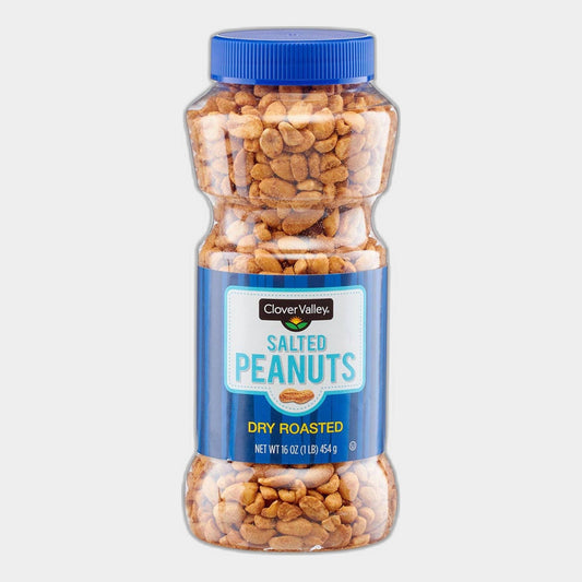 Clover Valley Dry Roasted Salted Peanuts, 16 oz
