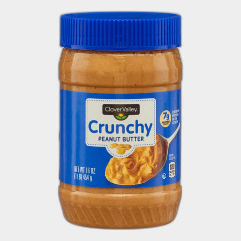 2 Jars Clover Valley Crunchy Peanut Butter, 16 oz
