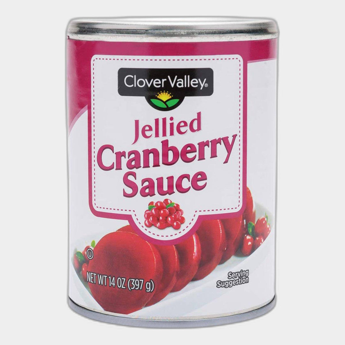 4 Cans Clover Valley Jellied Cranberry Sauce, 14 oz