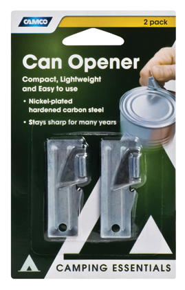 Pair of Manual Can Opener Folding Army Camping Survival Style Nickelplated-6688