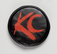 COVER - 6 IN RND BLK VINYL W/RED KC (PR)-0