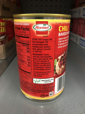 4 CANS Hormel Chili Chunky Beef NO Beans 15 oz Hamburger Sauce Hot Dog