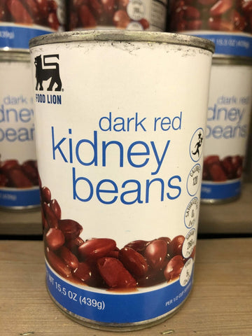 6 CANS Food Lion Dark Red Kidney Beans 15.5 oz Can salad soup