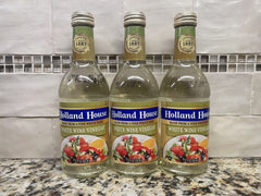 3 Bottles Holland House White Wine Vinegar 12 oz light salad