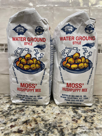 2 BAGS Moss Water Ground Style Hushpuppy Mix 2 lb flour Muffin NC