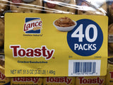 40 packs Toasty Lance Sandwich Crackers Real Peanut Butter NABS