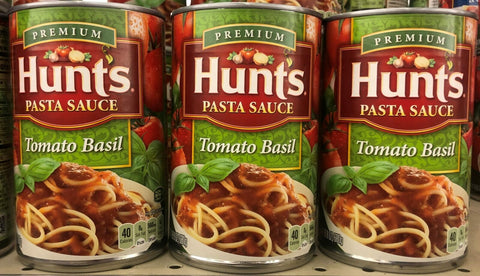 3 CANS Hunt's Tomato Basil Spaghetti Pasta Sauce 100% Natural 24 Oz