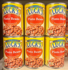 6 CANS Luck's Pinto Beans Seasoned with Pork 15 oz Can Vegetable Bean