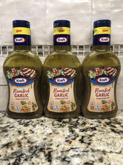 3 BOTTLES Kraft Roasted Garlic Vinaigrette Salad Dressing 14 oz Tangy FREE SHIP