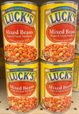 4 CANS Luck's Mixed Beans Pinto Great Northern with Pork 15 oz Can