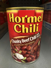 Hormel Chili Chunky Beef with Beans 15 oz Hamburger Sauce Hot Dog