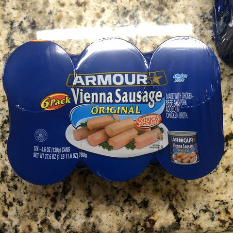 Armour Vienna Sausage Regular 24 Cans Meat Shelf Stable Wiener FREE SHIP