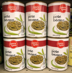 6 CANS Laura Lynn Cut Pole Beans 14.5 oz Can Italian Green string snap