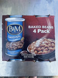 4 CANS B&M Original Brick Oven Baked Beans 28 oz. Can Burnham & Morrill