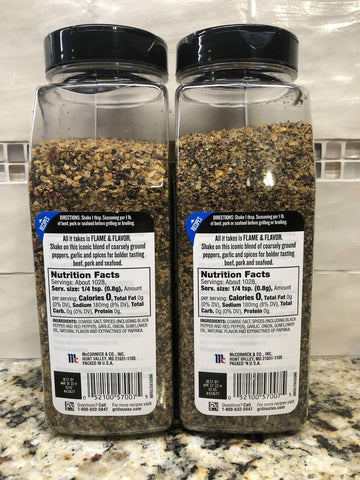 2 JARS McCormick Grill Mates Montreal Steak Seasoning 29 oz Ribeye Tbone Beef