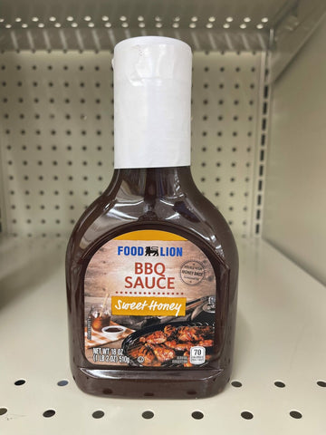 3 BOTTLES Food Lion Sweet Honey BBQ Sauce 18 oz Barbecue Pork Ribs