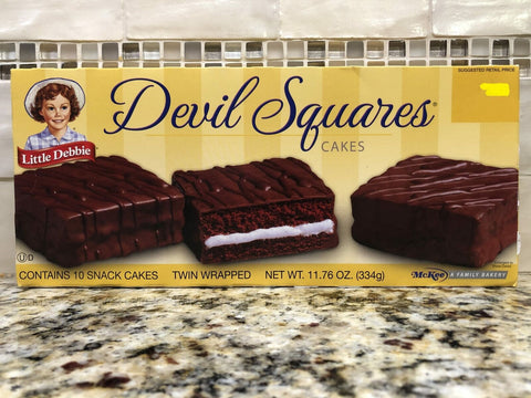 Little Debbie Devil Squares Cakes 10 ct 11.76 oz Chocolate Vanilla Creme Filled