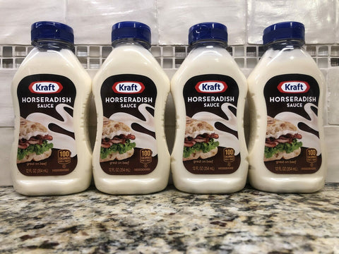 4 BOTTLES Kraft Horseradish 12 Oz Squeeze Bottle Sauce Roast Great on Beef