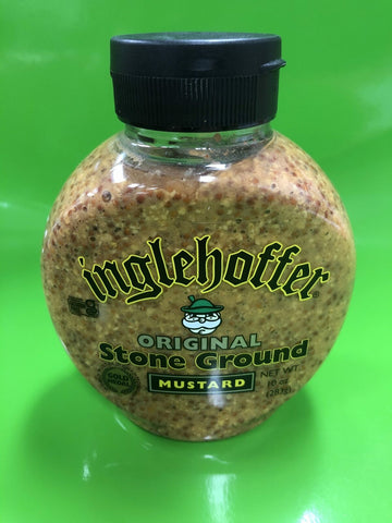 6 Bottles Inglehoffer Original Stone Ground Mustard 10 oz Squeezable Tumeric