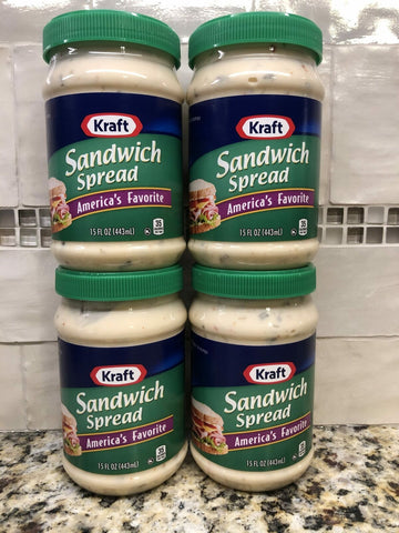 4 JARS Kraft Sandwich Spread Relish 15 oz. Jar Mayonnaise Mayo Burger