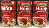 3 CANS Hunt's Meat Flavored Spaghetti Pasta Sauce 100% Natural Tomato 24 Oz