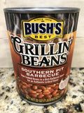 4 CANS Bush's Grillin' Baked Beans Southern Pit Barbeque 22 oz Navy White