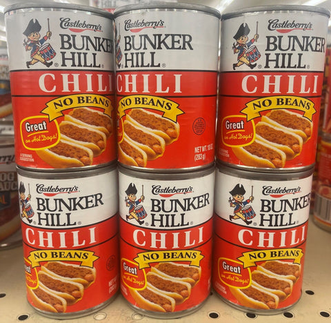 Castleberry's Bunker Hill Chili Sauce No Beans 10 oz Hot Dog Hamburger