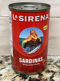 6 CANS La Sirena Sardines in Tomato Sauce 5.5 oz Can Tin Sardines Fish