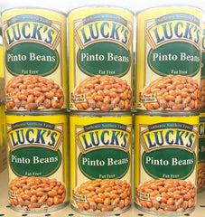 6 CANS Luck's Pinto Beans Fat Free 15 oz Can Vegetable Bean