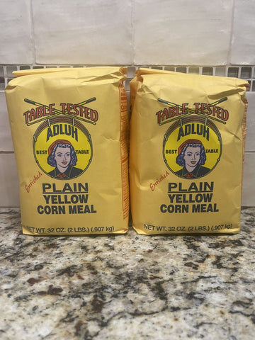 2 BAGS Adluh Table Tested Plain Yellow Corn Meal 2 Lb flour Enriched