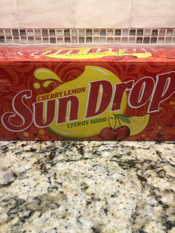 12 pack of CHERRY LEMON SUN DROP Cans citrus cola SUNDROP Soda