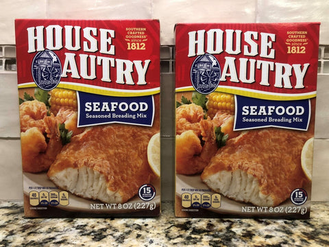 2 BOXES House Autry Southern Seafood Breader Mix 8 oz Flour Fish Fry Fillets ...