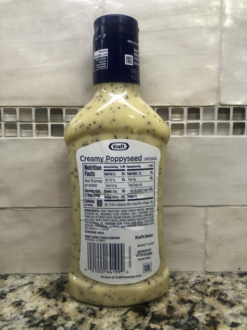 Kraft Creamy Poppyseed Salad Dressing 16 oz Bottle Romain Iceberg