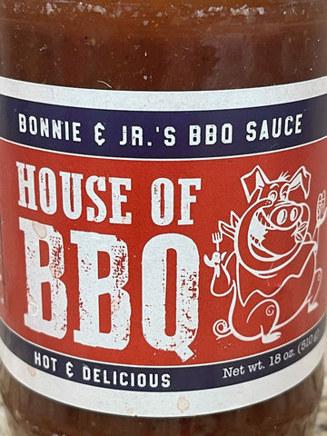 3 Bottles Bonnie & Jr.'s House of BBQ Sauce Hot & Delicious Barbecue TN