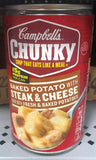 12 Campbell's CHUNKY Baked Potato with Steak and Cheese Soup 18.8 oz Cans FRE...