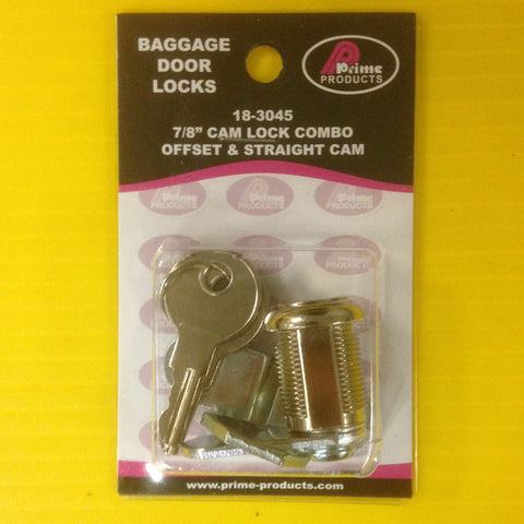 Baggage Storage Lid Cam Lock w Key Camper RV Travel Trailer Pop Up Str & Offset