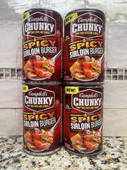 4 Campbell's CHUNKY Spicy Sirloin Burger Soup 18.8 oz Can