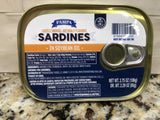 12 CANS Pampa Lightly Smoked Sardines in Soybean Oil 3.75 oz can tin